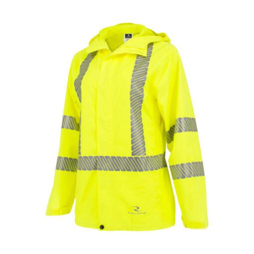 Radians RW12L Ladies Lightweight Ripstop Rain Jacket, Waterproof Class 3, Hi Vis Lime Green - Image 4