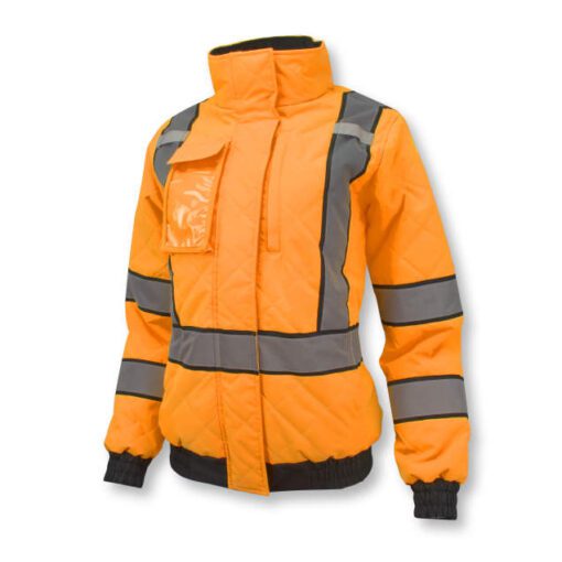 Radians SJ930-3 Women's Class 3 Quilted Bomber Jacket - Hi Vis Orange