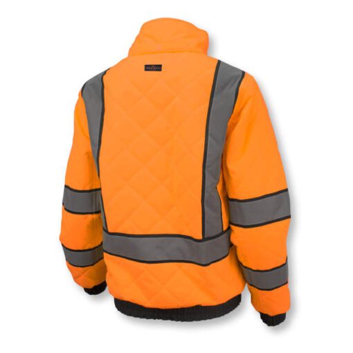 Radians SJ930-3 Women's Class 3 Quilted Bomber Jacket, Quilted, Hi Vis Orange - Image 2