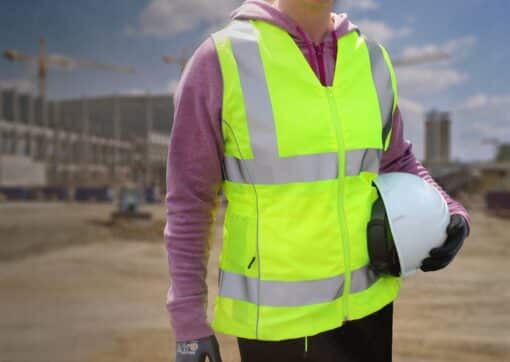 PIP 302-0312 Woman's Safety Vest, ANSI Type R Class 2, Solid Front, Mesh Back, Adjustable Waist, Hi Vis Yellow - Image 2