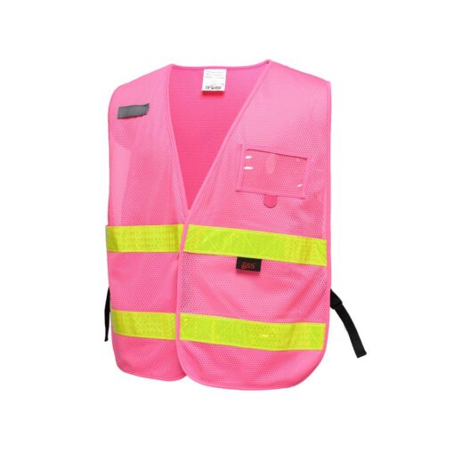 GSS Safety 3119 Incident Command Vest - Pink w/Lime Prismatic Tape-One size Fits All - Image 2