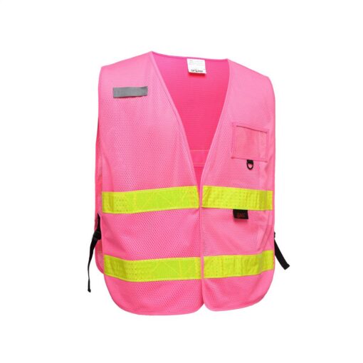 GSS Safety 3119 Incident Command Vest - Pink w/Lime Prismatic Tape-One size Fits All - Image 4