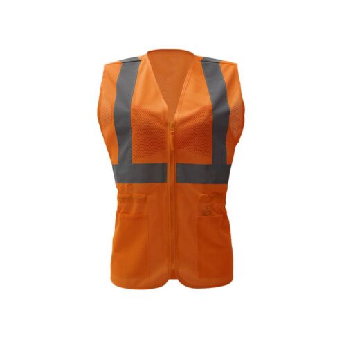 GSS Safety 7804 Class 2 Ladies Safety Vest- Hi Vis Orange - Image 2