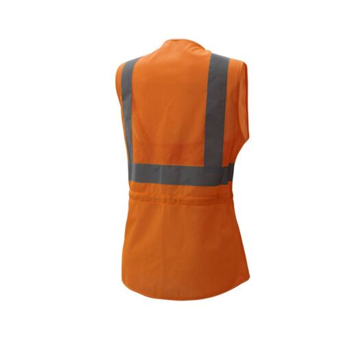 GSS Safety 7804 Class 2 Ladies Safety Vest- Hi Vis Orange - Image 3