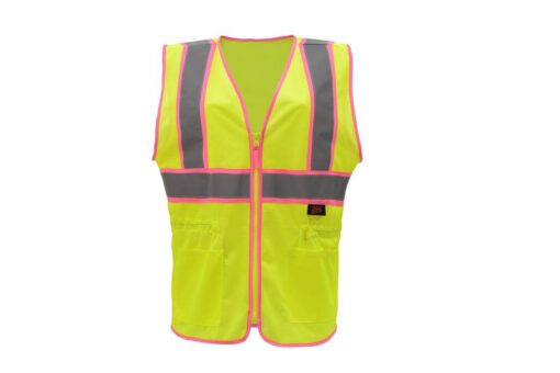GSS Safety 7805 Class 2 Two Tone Ladies Vest - Lime - Image 2