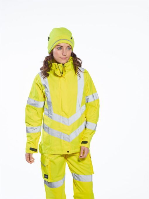 PortWest LW70 Ladies Hi Vis Breathable Jacket, Class 3 Type R, PU Coated Waterproof, Stain Resistant, Hi Vis Yellow - Image 4