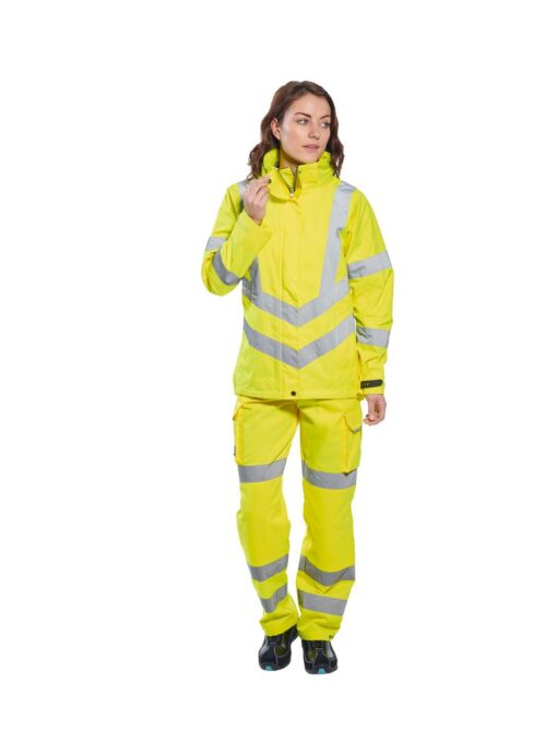PortWest LW70 Ladies Hi Vis Breathable Jacket, Class 3 Type R, PU Coated Waterproof, Stain Resistant, Hi Vis Yellow - Image 6
