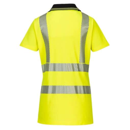 Portwest LW72 Women's Hi Vis Class 2 Pro Polo Shirt, Segmented Tape, Hi Vis Yellow - Image 3