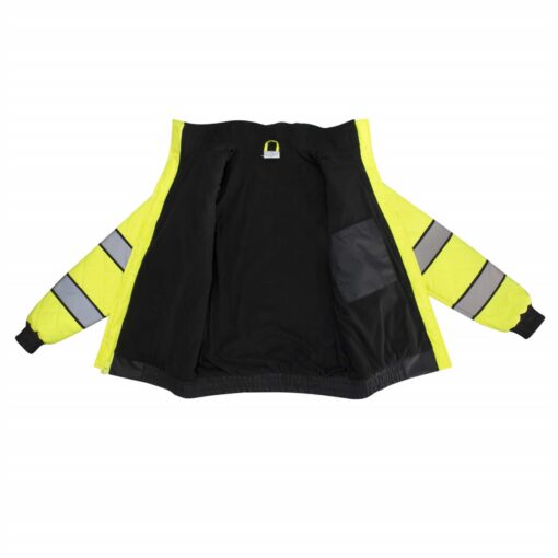 Radians SJ930-3 Women's Class 3 Quilted Bomber Jacket, Quilted, Hi Vis Lime Green - Image 4