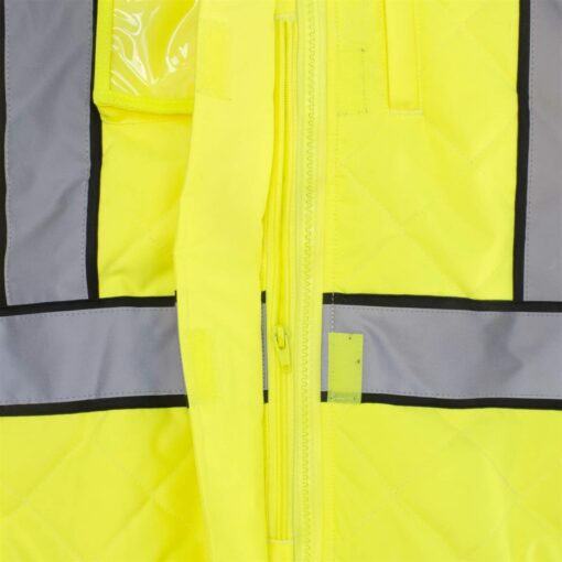 Radians SJ930-3 Women's Class 3 Quilted Bomber Jacket, Quilted, Hi Vis Lime Green - Image 6